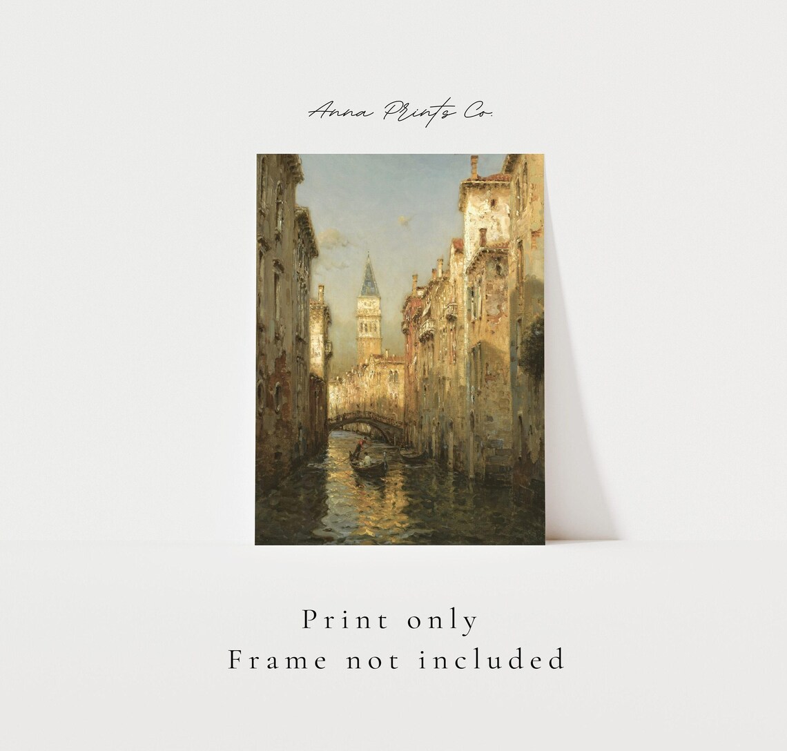 Venice Canal Painting, Vintage Italian Cityscape Art Print - Image 3