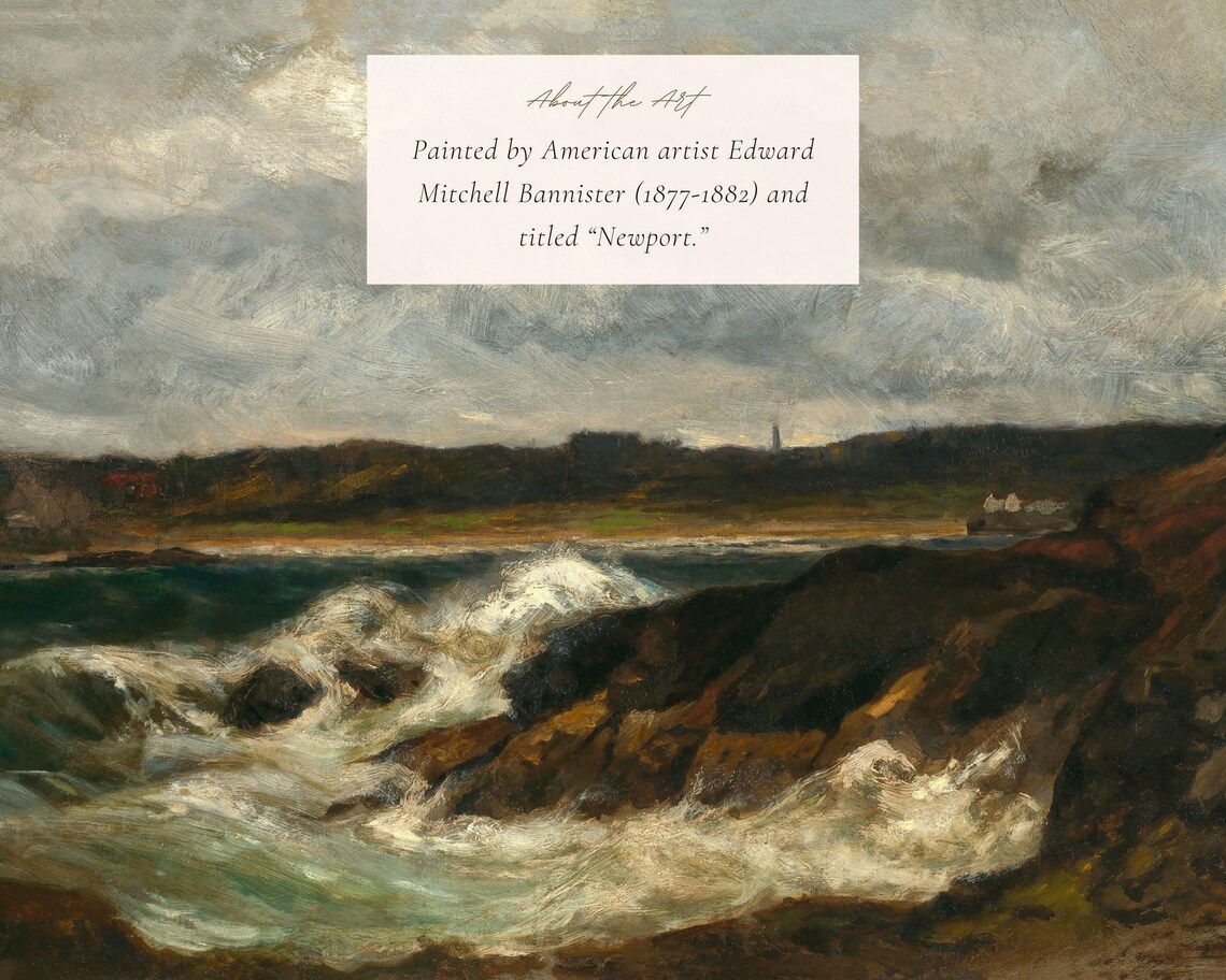Vintage Rocky Coast Beach Landscape Art Print, Victorian - Image 2