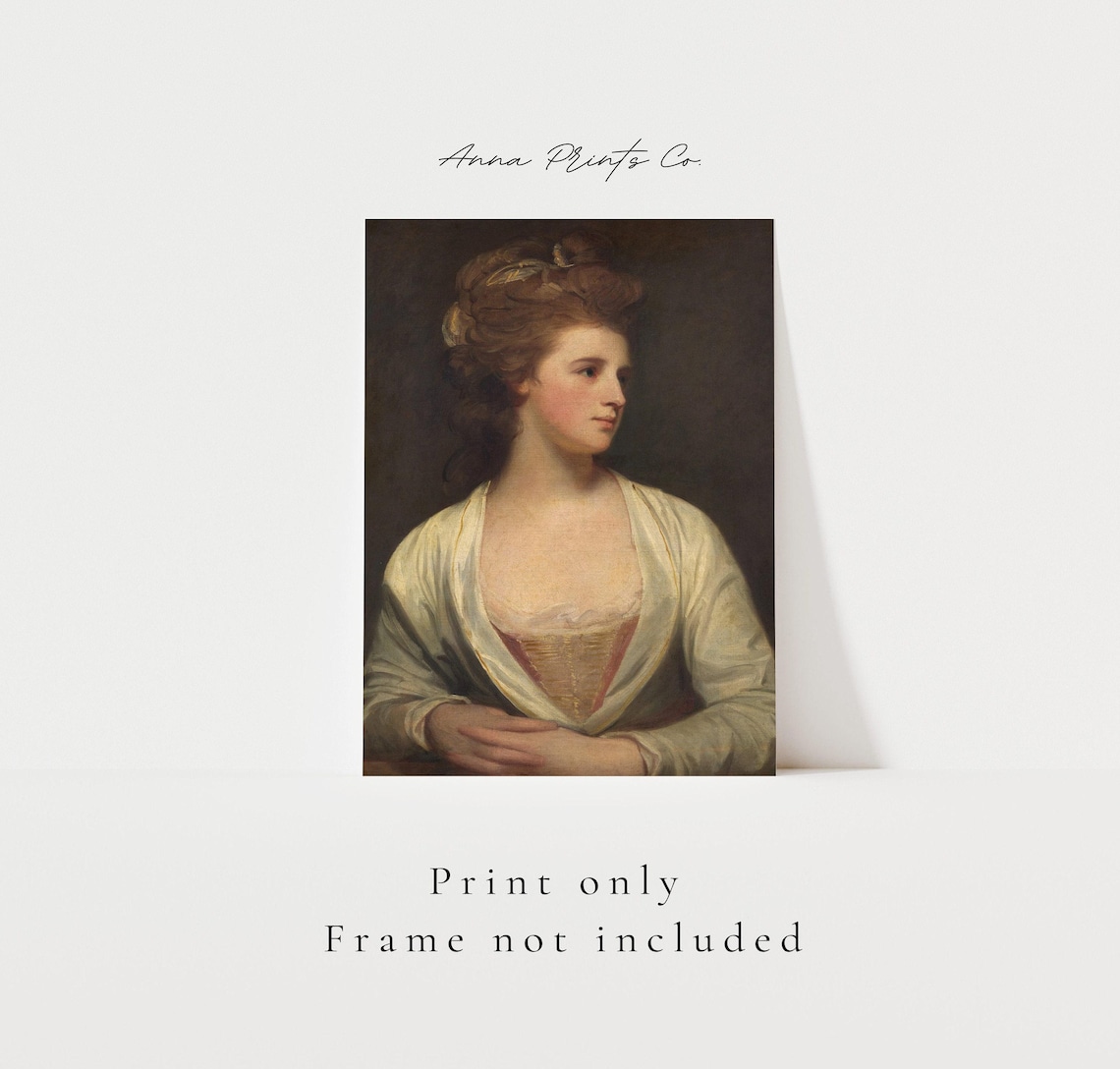 Baroque Woman Portrait, Vintage 18th-Century Art Print - Image 3