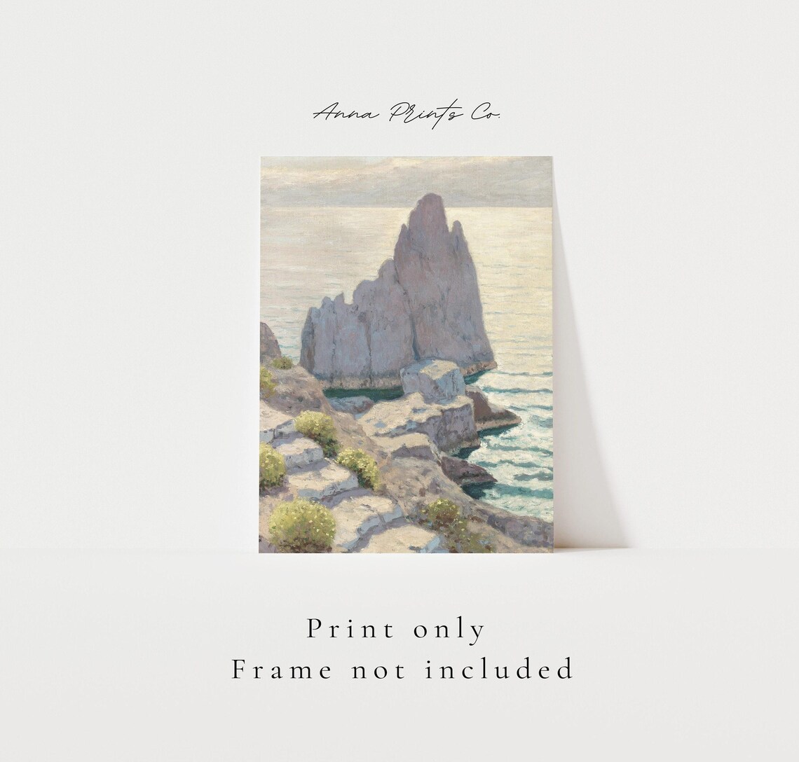 Capri, Italy Vintage Travel Poster, Mediterranean Seascape - Image 3