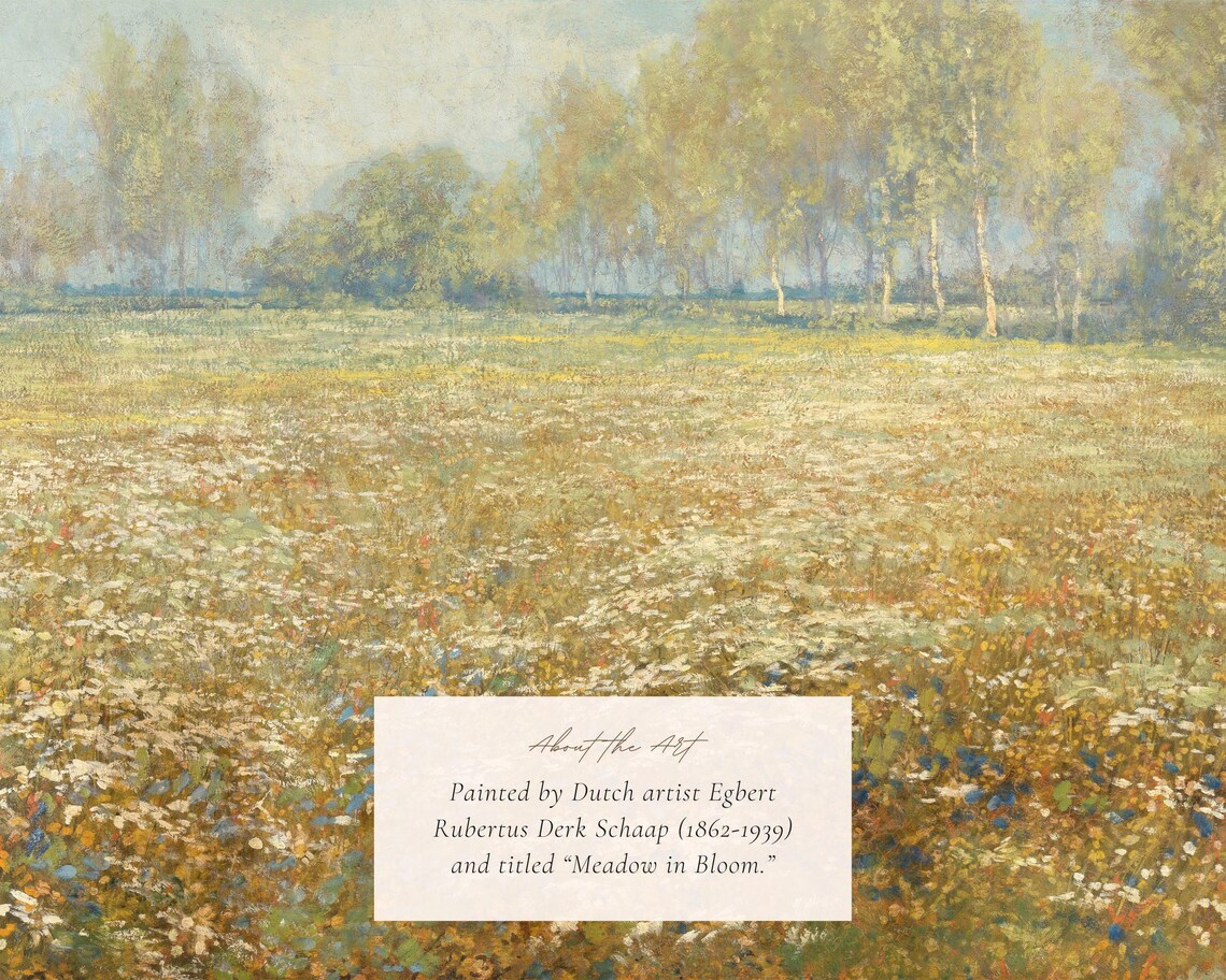 Vintage Flower Meadow Painting, Cottagecore Art Print - Image 2