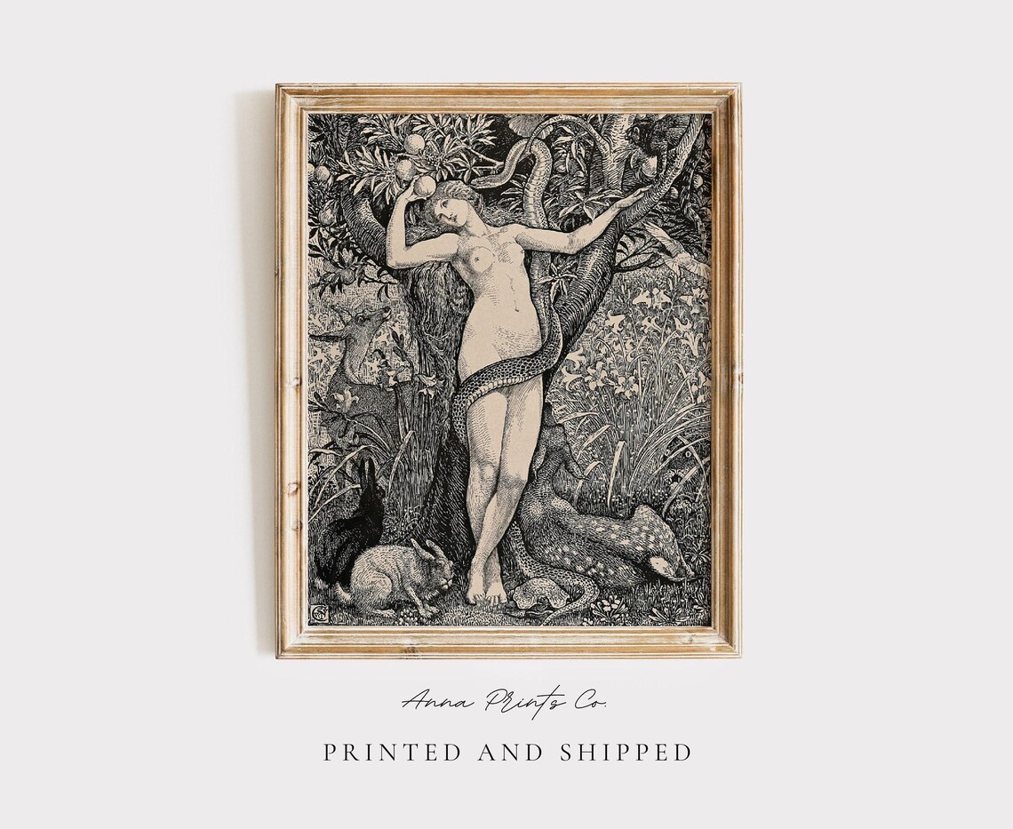 The Temptation of Eve, Gothic Vintage Art Print