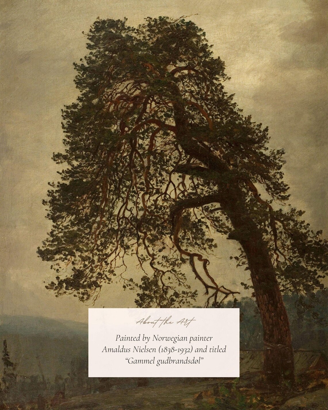 Antique Old Tree Painting, Victorian Landscape Art Print - Image 2