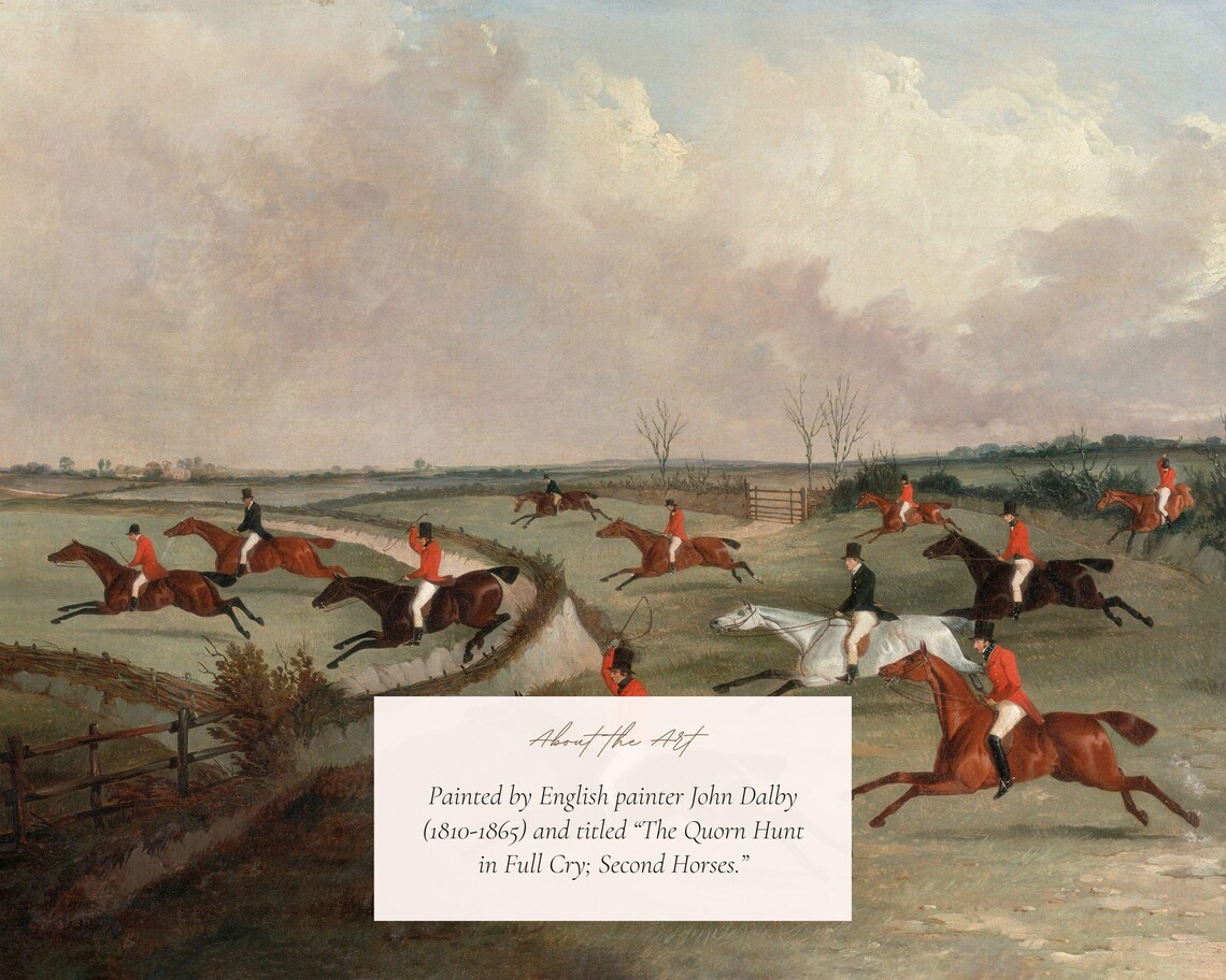 Antique Horses on the Hunt Vintage Art Print - Image 2