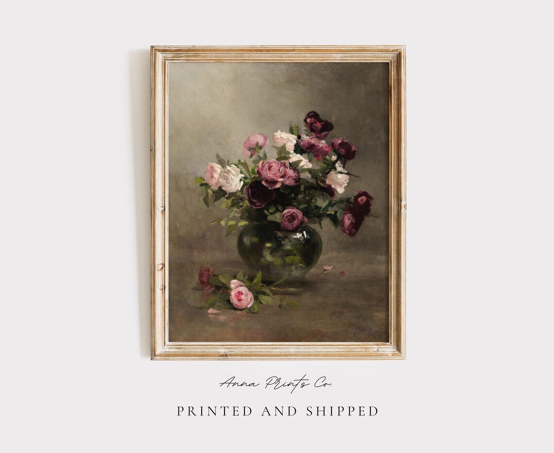 Victorian Roses Vintage Still Life Art Print