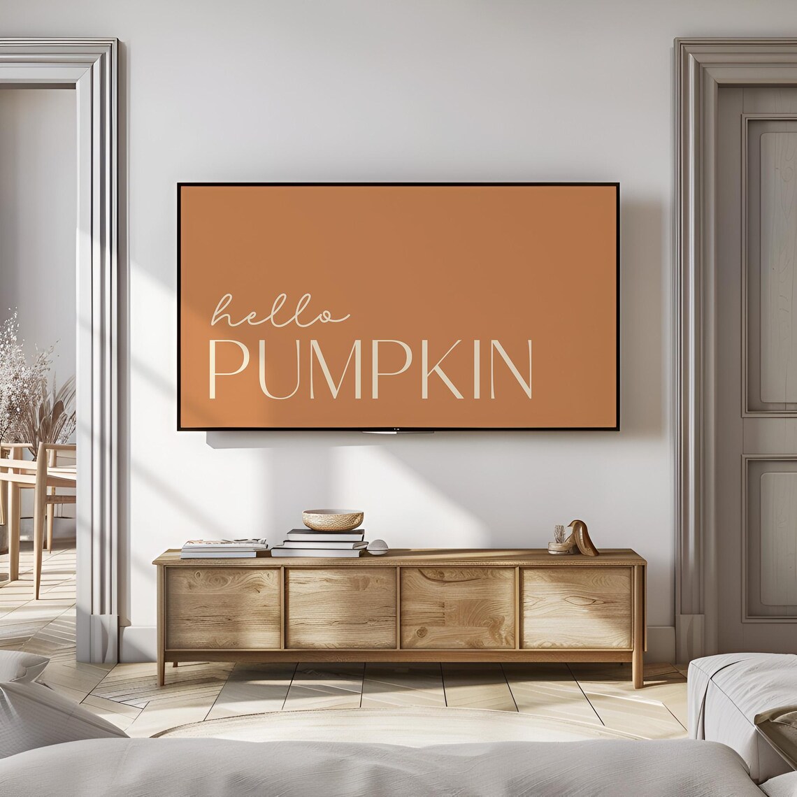 Hello Pumpkin Thanksgiving Autumn Art Print - Image 3