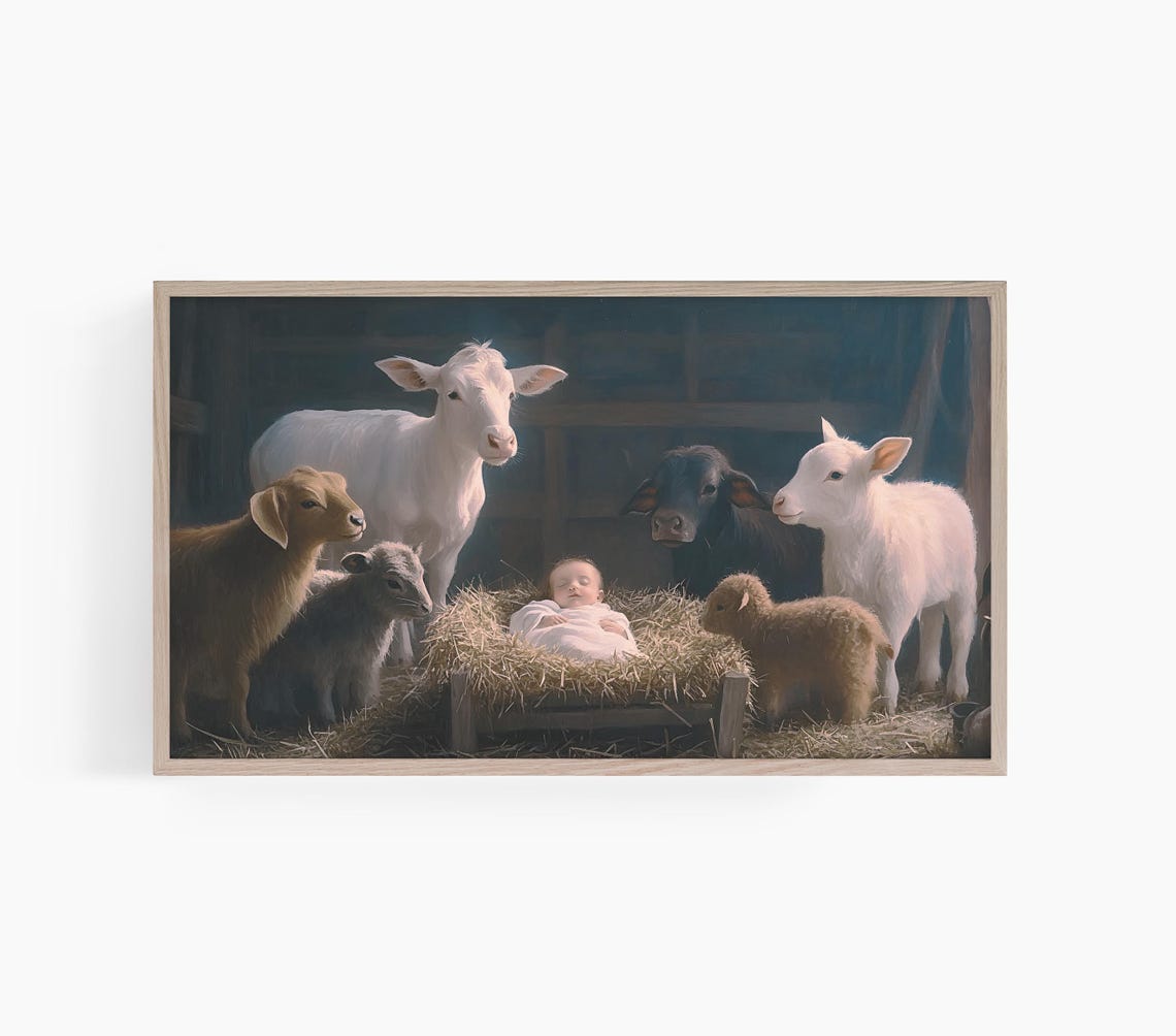 Nativity Frame Tv Art Christmas Holiday Frame Tv Art Nativity Scene Tv Art Birth Of Jesus Tv Art Religious Tv Art T784