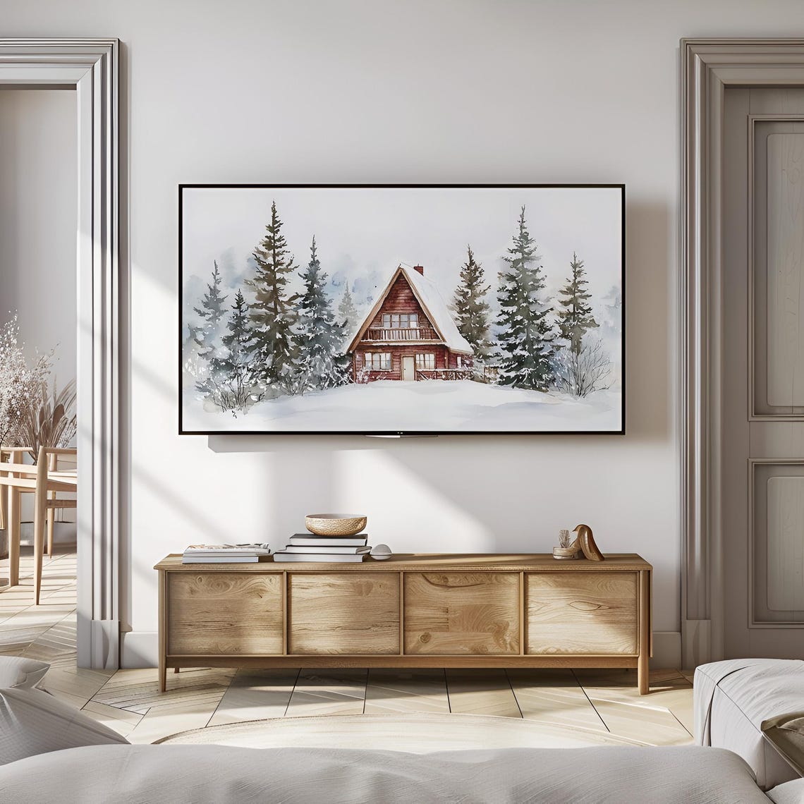 Farmhouse Christmas Frame Tv Art Frame Tv Art Farmhouse Christmas Tv Country Landscape Tv Art Holiday Frame Tv Art T802 - Image 2