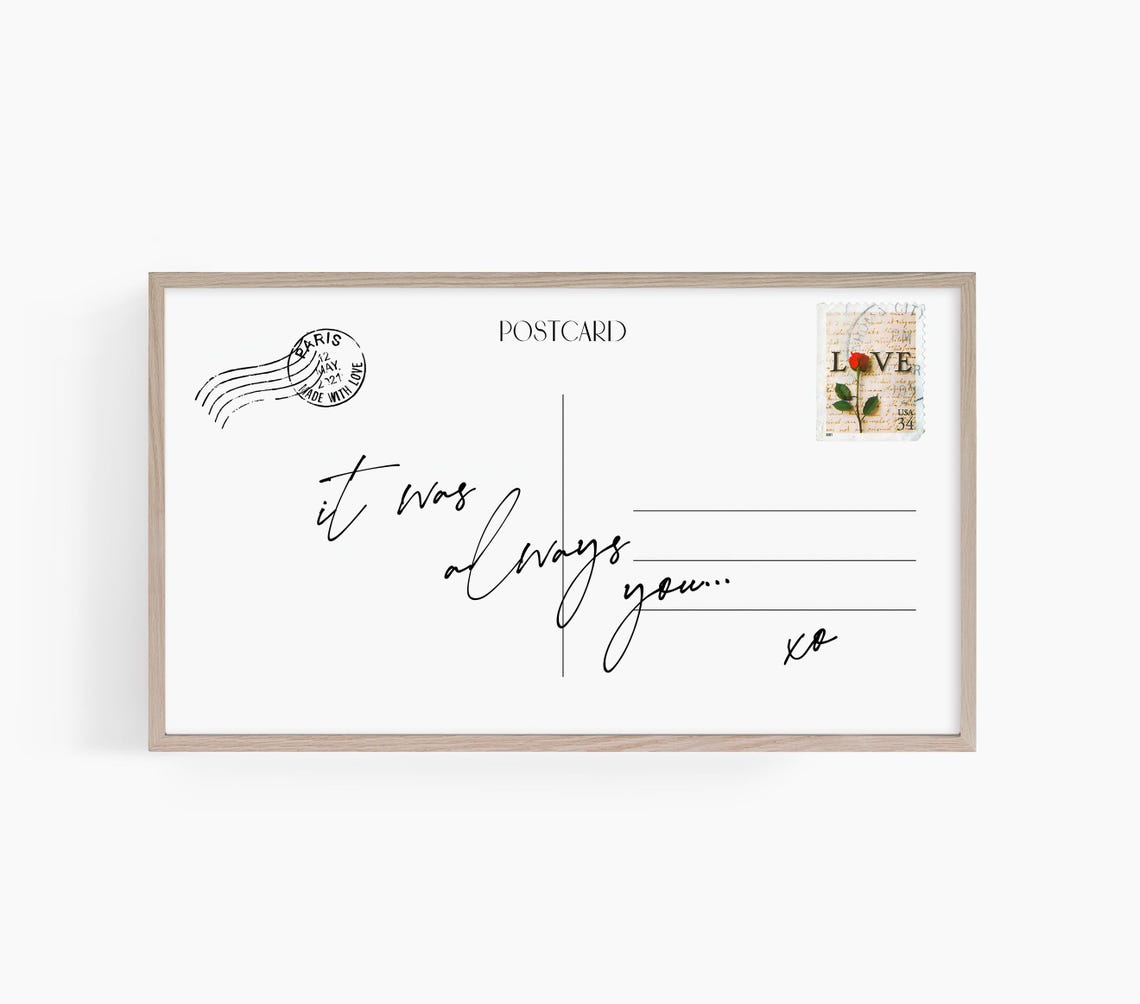 It Was Always You XO Paris Postcard Vintage Love Note Poster