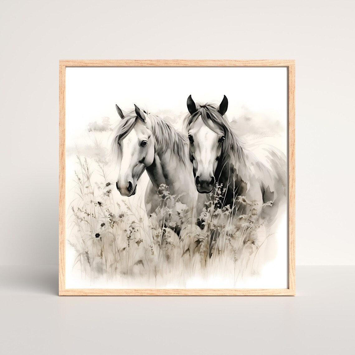 Wildflower Horses Art Print, Country Wall Art