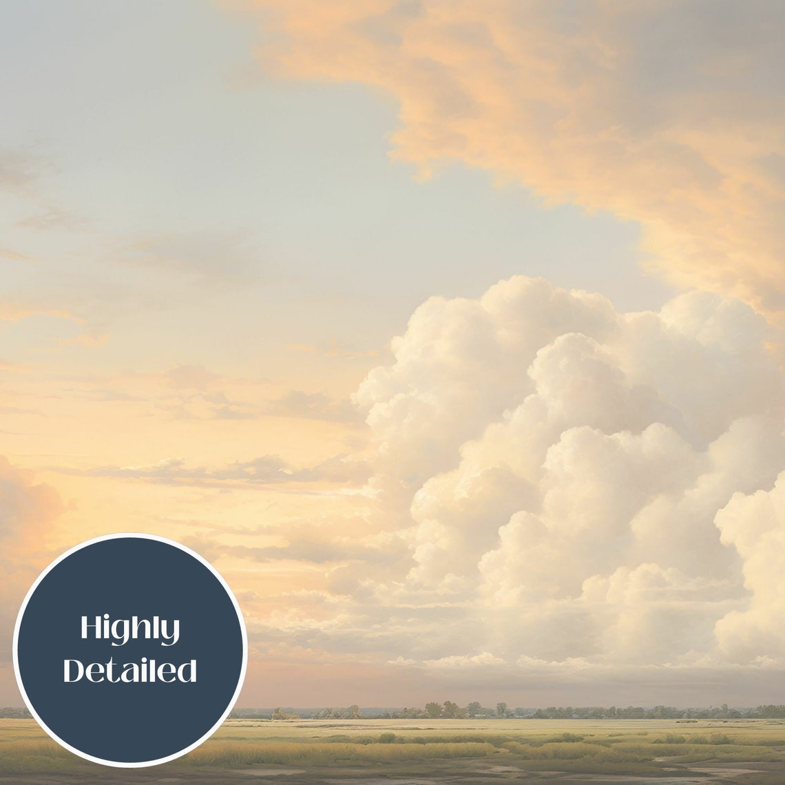 Country Sunset Dramatic Clouds Golden Open Field Landscape Poster - Image 3