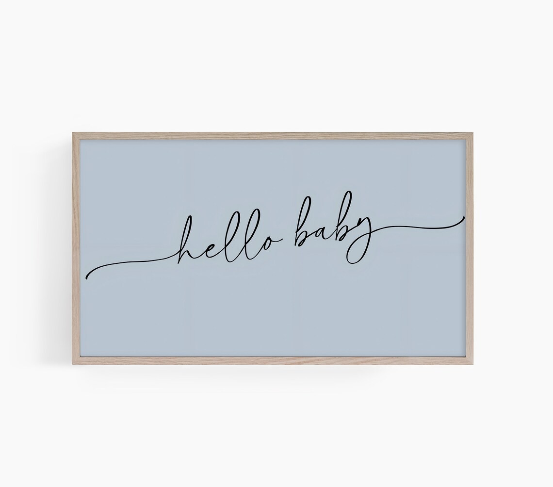 Baby Shower Frame TV Art for Boy Shower Decor