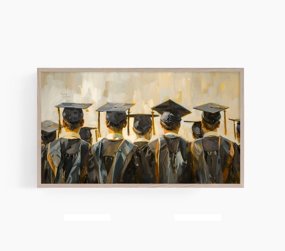 Graduation Frame Tv Art Vintage Oil Painting Tv Art Graduation Banner Class Of 2024 Graduation Tv Art Grad Party Decor Tv T504