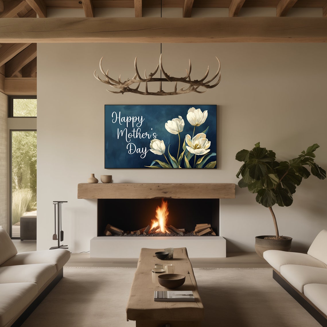 Mothers Day Frame Tv Art Happy Mothers Day Tv Art Frame Tv Frame Tv Art Mothers Day Floral Mothers Day Tv Art T509 - Image 2
