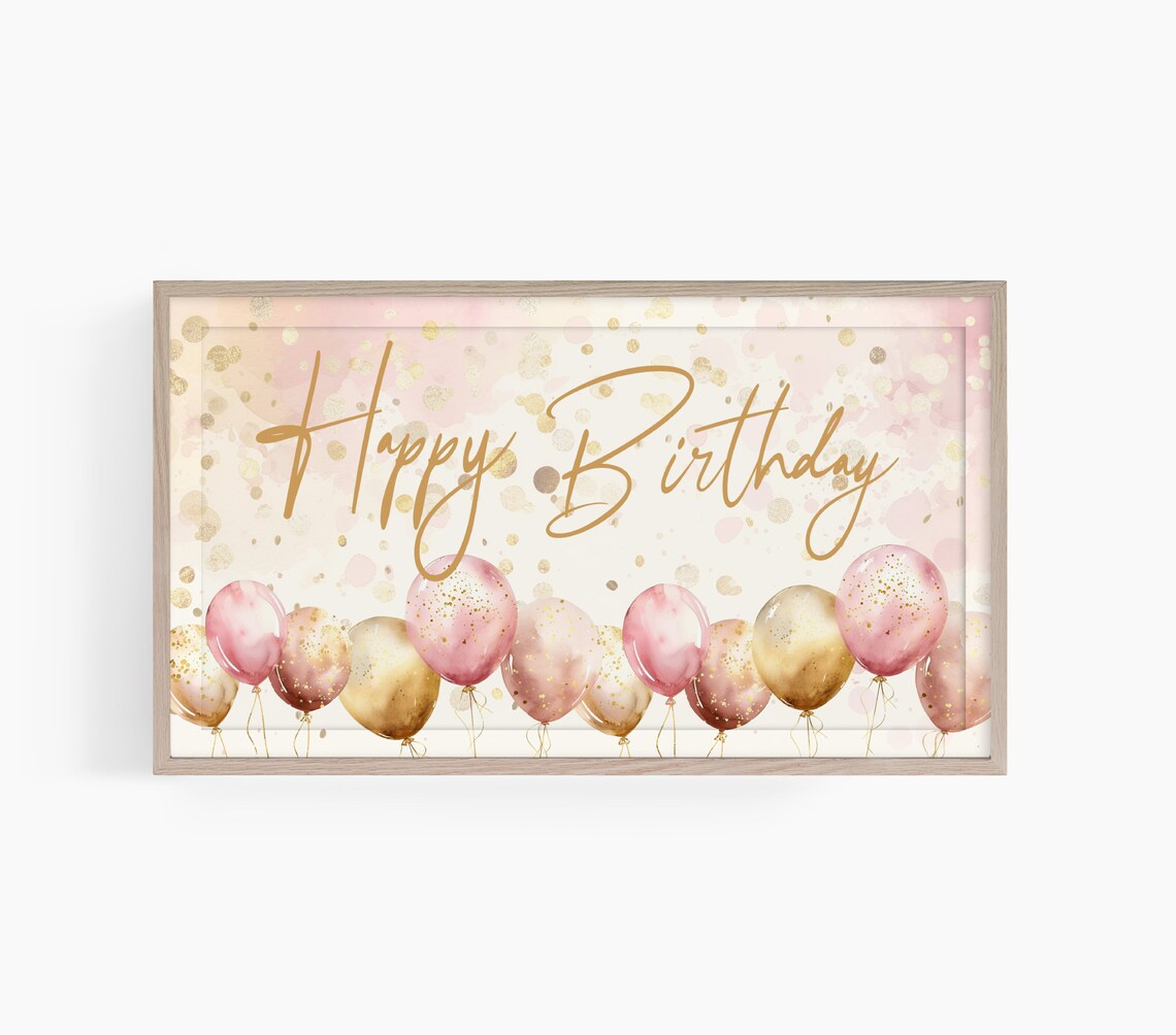 Happy Birthday Frame TV Art, Birthday Party Poster