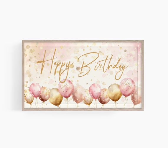 Happy Birthday Frame TV Art, Birthday Party Poster