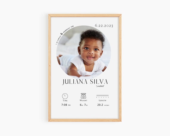 Custom Birth Stats Sign Newborn Poster New Mom Gift Baby Gift Mothers Day Gift Baby Gift Personalized Birth Stat Print