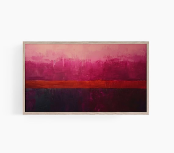 Frame Tv Art Rothko Frame Tv Art Abstract Tv Art Rothko Art Piece Pink And Orange Block Art T691