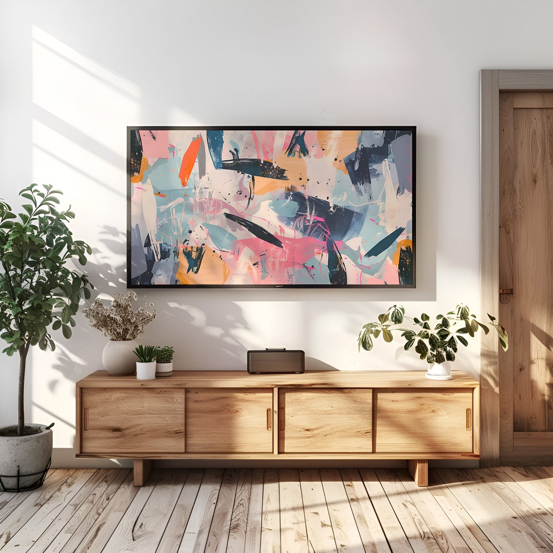 Colorful Abstract Brushstrokes Modern Expressionist Canvas Art Poster - Image 3
