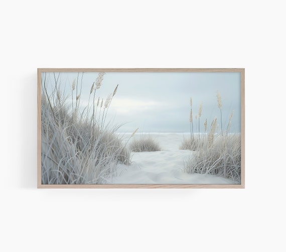 Beach Frame Tv Art Beach Grass Frame Tv Art Coastal Frame Tv Art Tropical Frame Tv Art Print Serene Beach Frame Tv Art T519