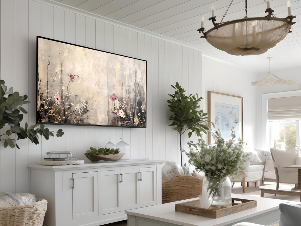 Minimal Neutral Wildflower Abstract Botanical Beige Art Poster - Image 3