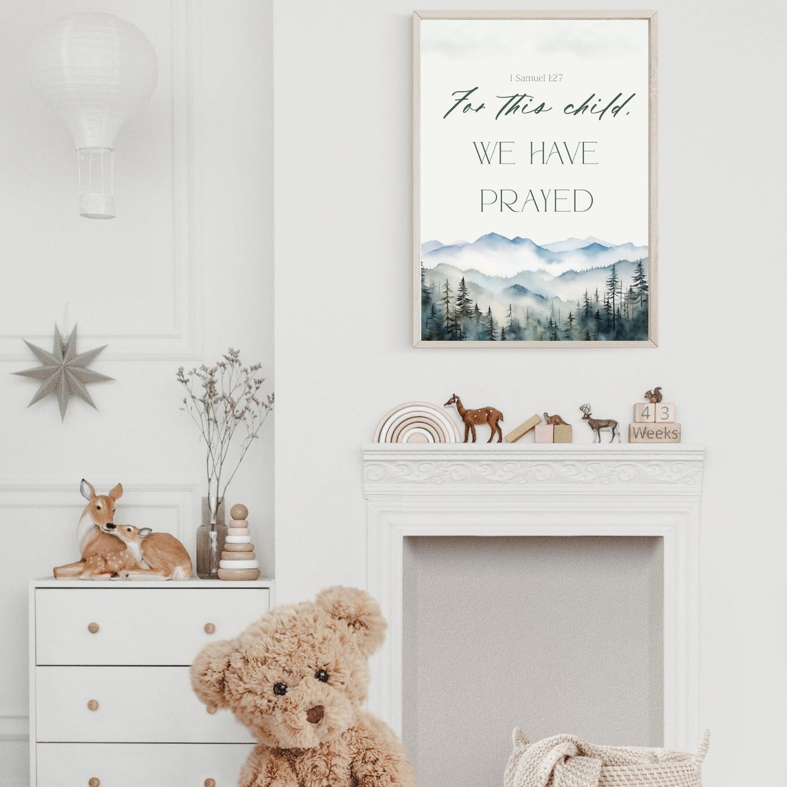 For This Child We Have Prayed Blue Mountain Nursery Wall Art - Image 3