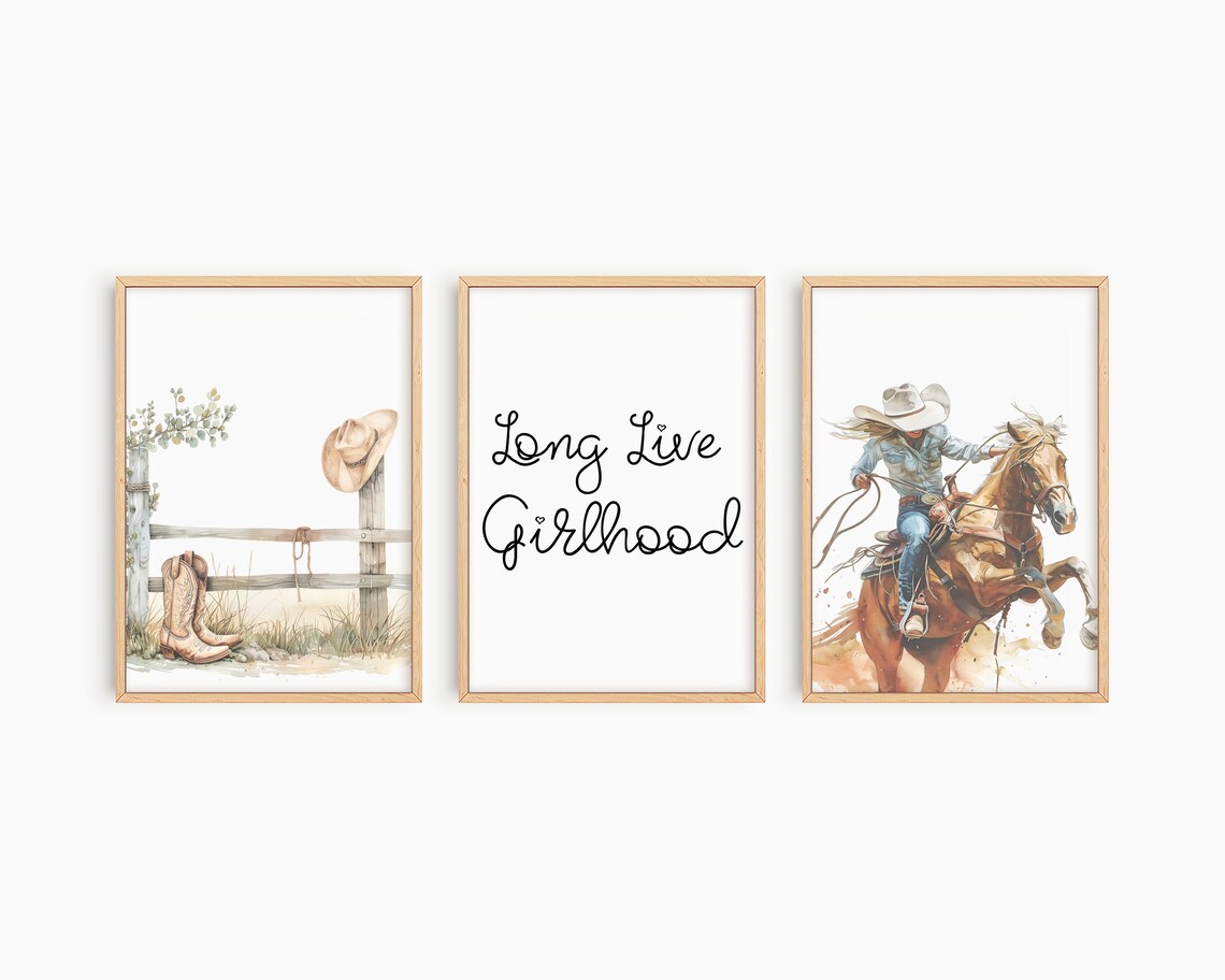 Long Live Girlhood Horse Art Print, Country Decor