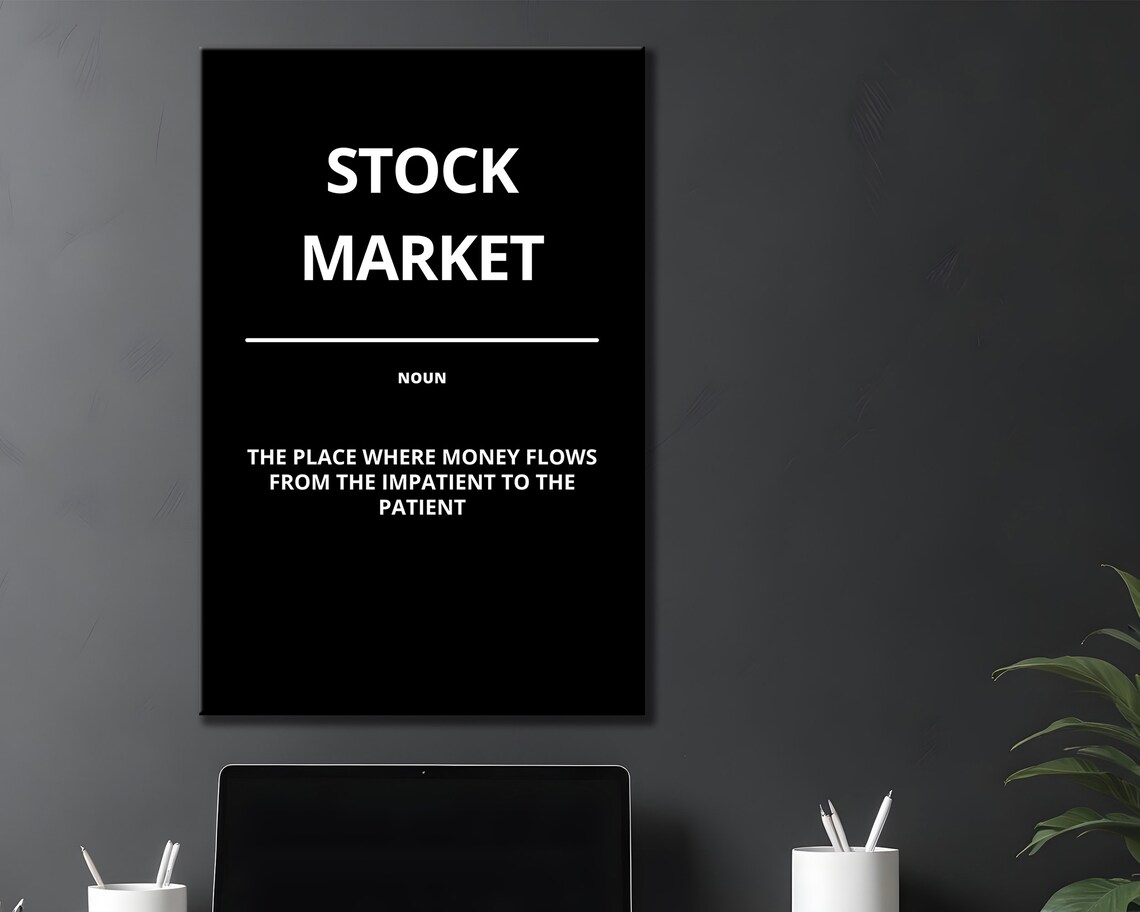 Stock Market Bold Black Dictionary Definition Motivational Poster