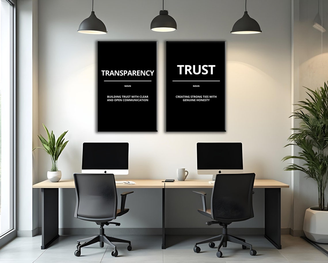 Transparency Definition Noun Open Communication Black Poster - Image 3