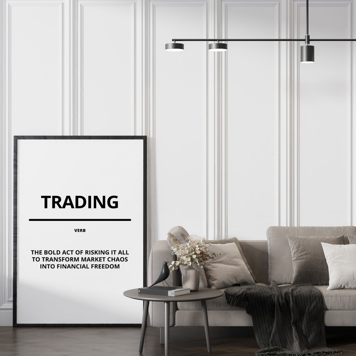 Trading Minimalist White Dictionary Definition Motivational Poster - Image 2