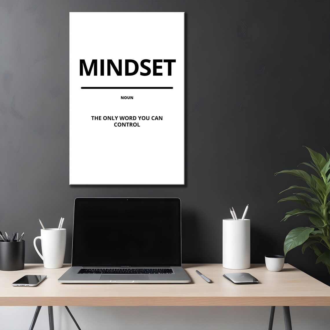 Mindset Minimalist White Dictionary Definition Motivational Poster - Image 4