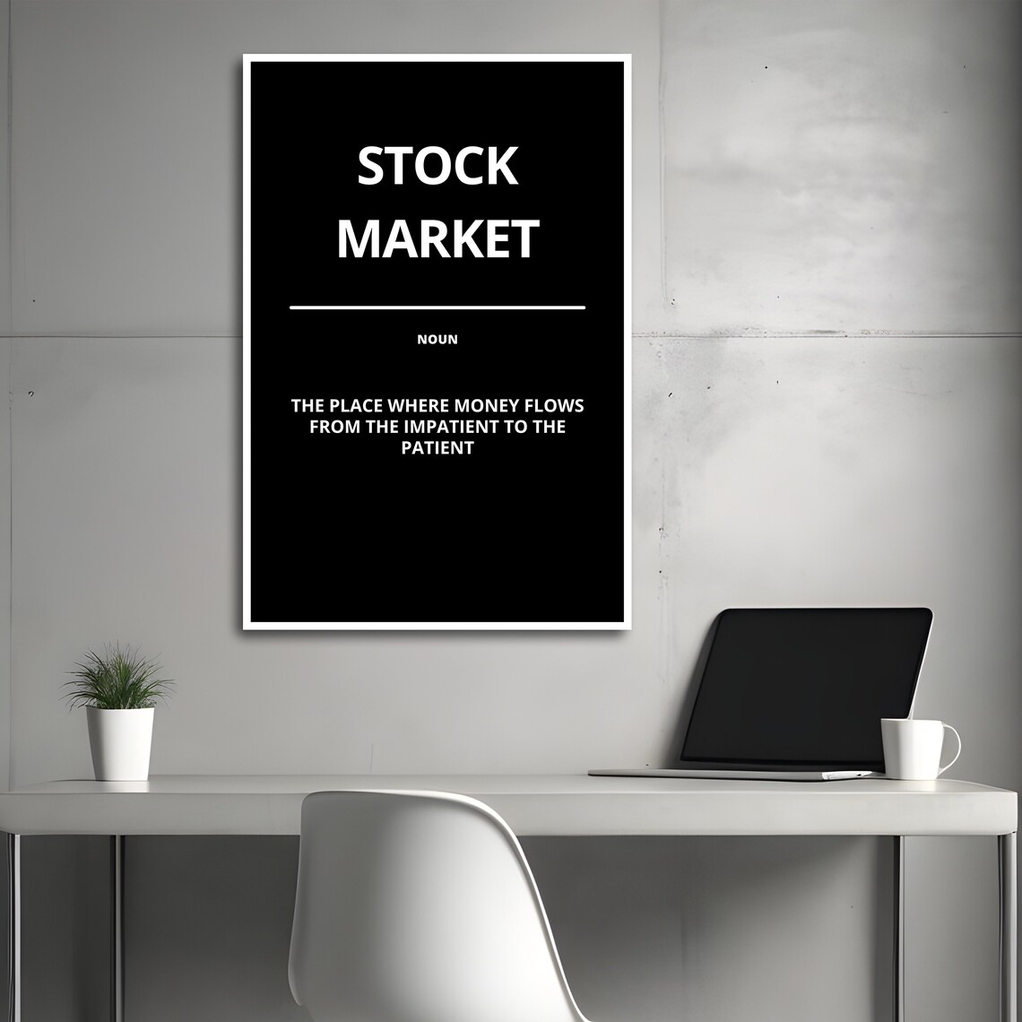 Stock Market Bold Black Dictionary Definition Motivational Poster - Image 4