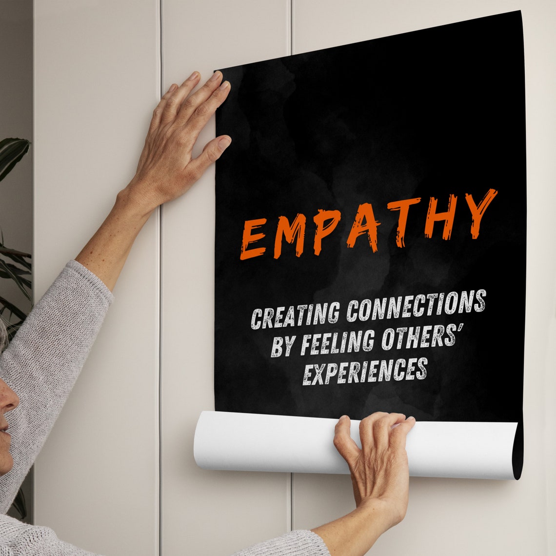 Empathy Orange Brushstroke Dictionary Definition Motivational Poster - Image 2