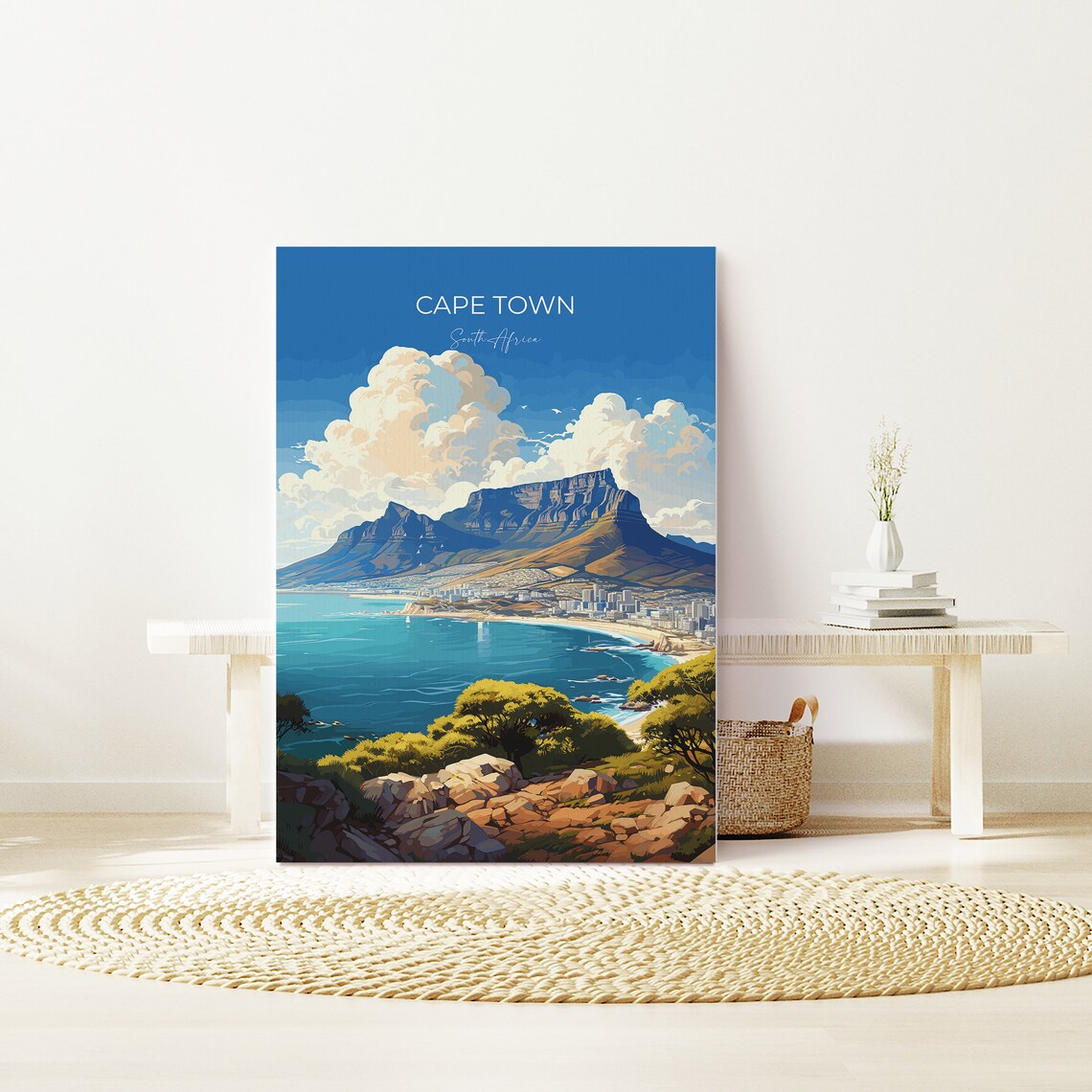 Cape Town Travel Poster Travel Print Of Cape Town Cape Town Art Lovers Gift South Africa Gift Wall Art Print - Image 2