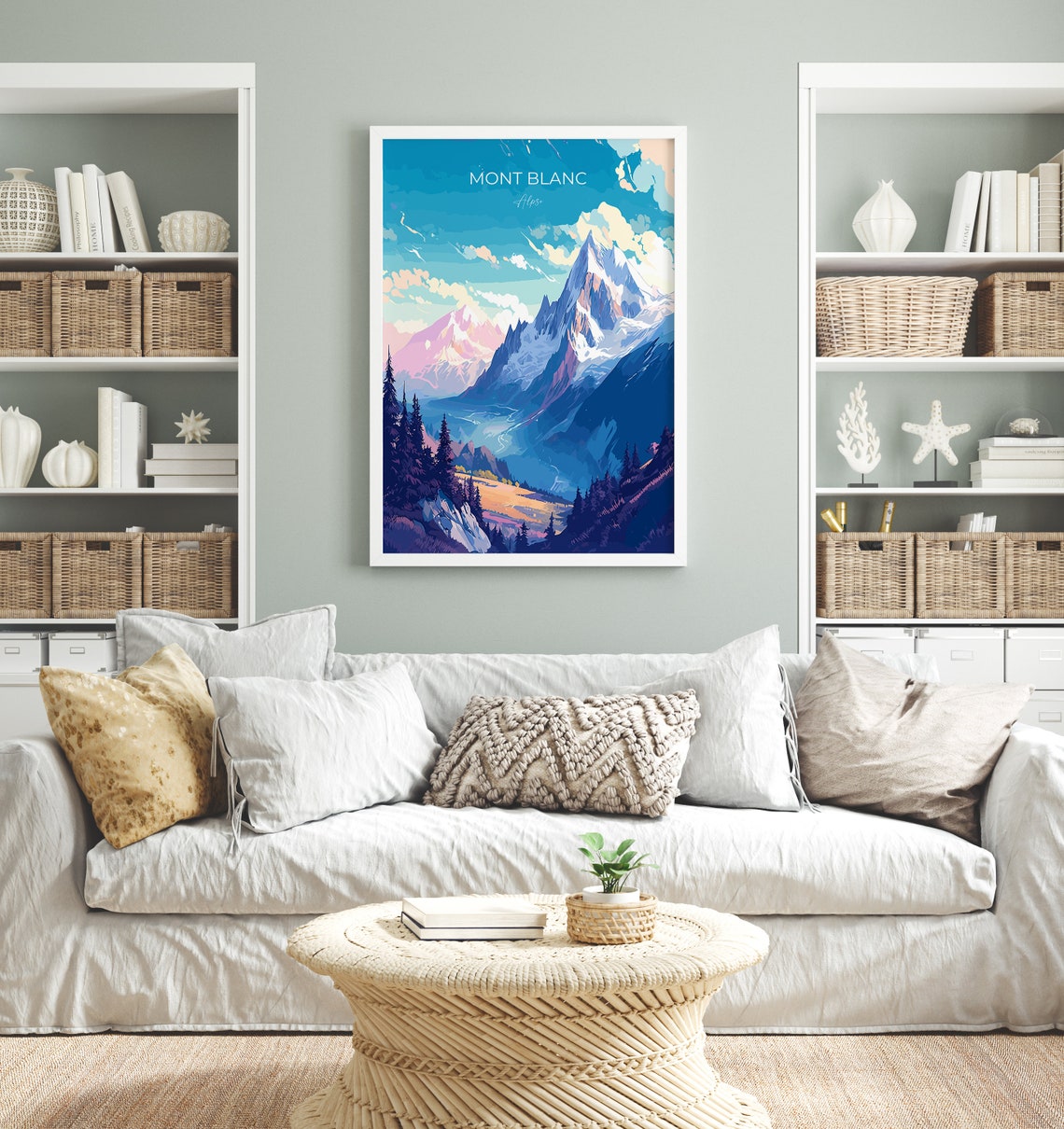 Mont Blanc Alps Snow Capped Peaks Alpine Scene Travel Poster - Image 4