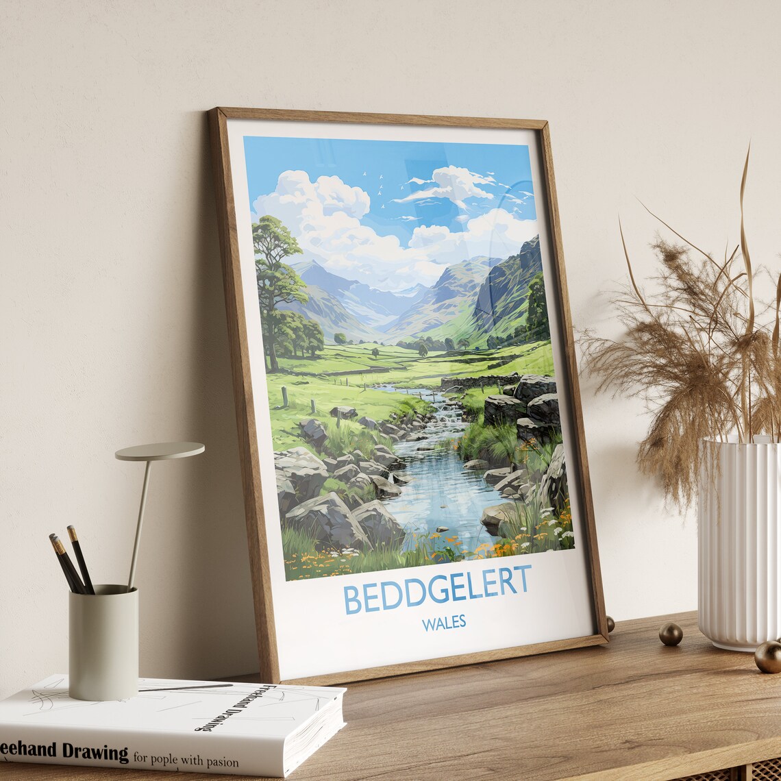 Beddgelert Travel Poster, Snowdonia Welsh Art Print - Image 3
