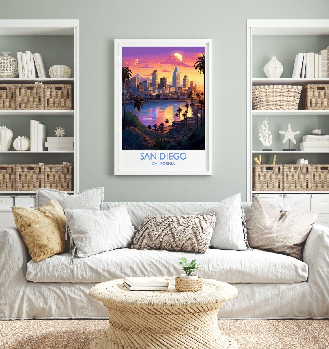 San Diego Sunset Skyline California Palm Bay Waterfront Poster - Image 4