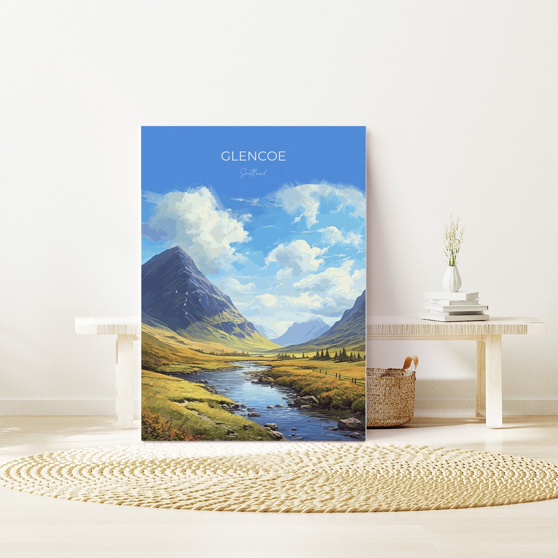 Glencoe Scotland Dramatic Mountain Valley River Scene Poster - Image 3