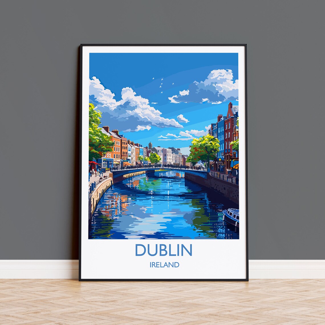 Dublin Travel Poster, Ireland Wall Art Print