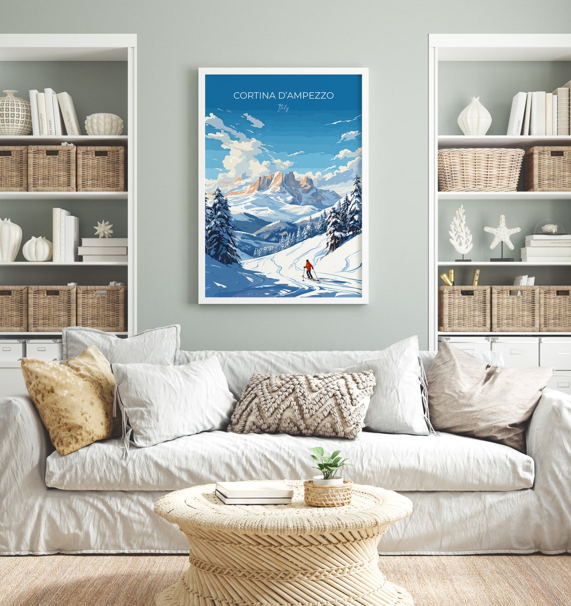 Cortina Dampezzo Wall Art Travel Poster Travel Print Of Cortina Dampezzo Ski Poster Art Gift Italy Dolomites Ski Art Travel Lovers Gift - Image 4