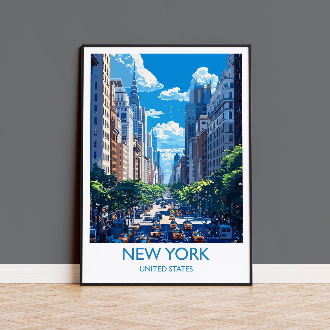 New York Travel Print Wall Art Travel Poster Of New York New York Art Lovers Gift Usa Art Gift