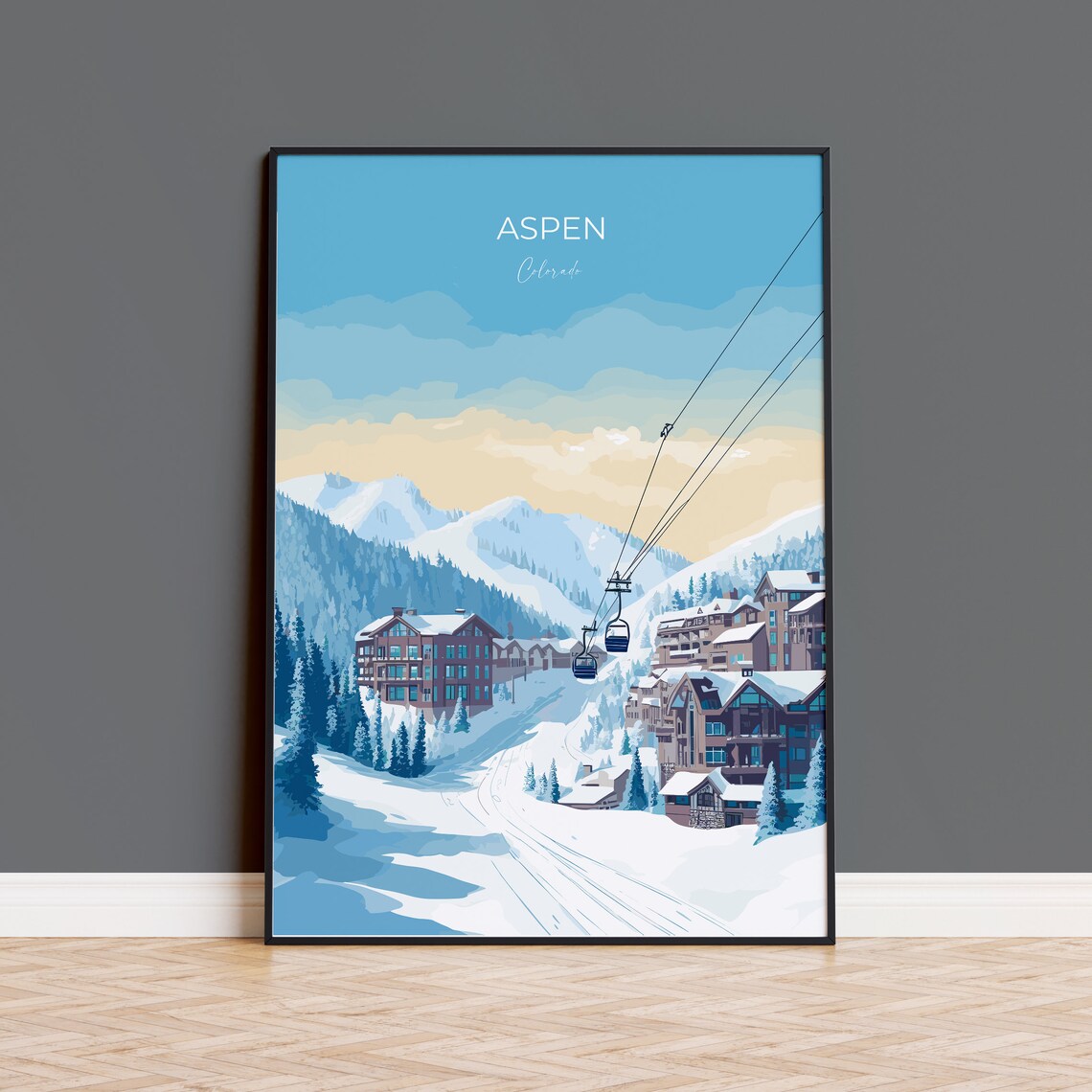 Aspen Travel Print Wall Art Travel Poster Of Aspen Aspen Ski Gift Colorado Art Gift Travel Print Gift
