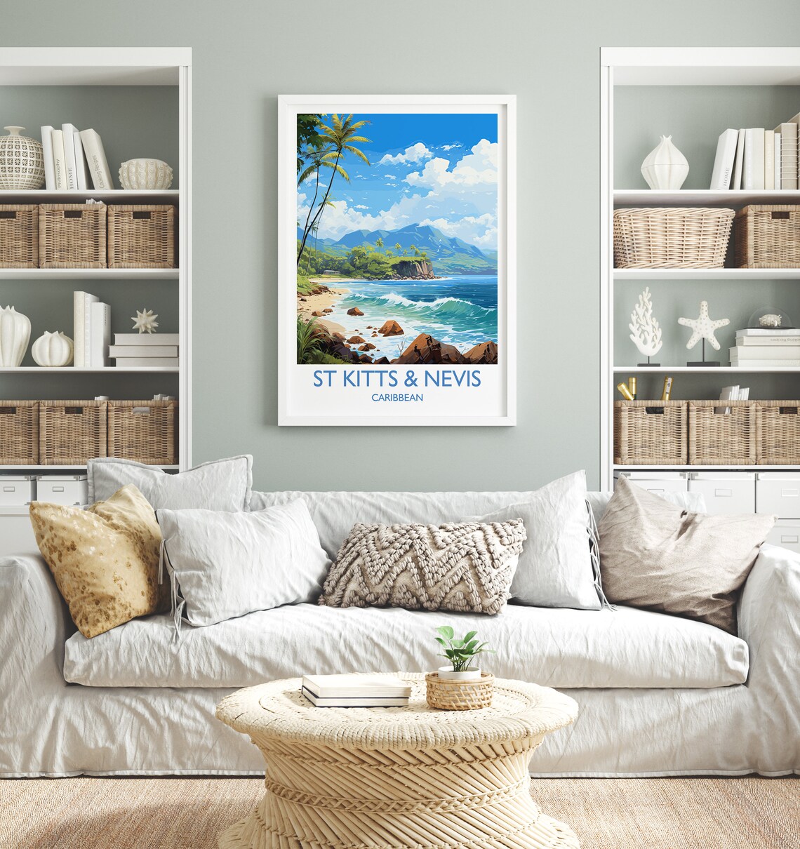 St Kitts And Nevis Travel Poster, Caribbean Art - Image 4