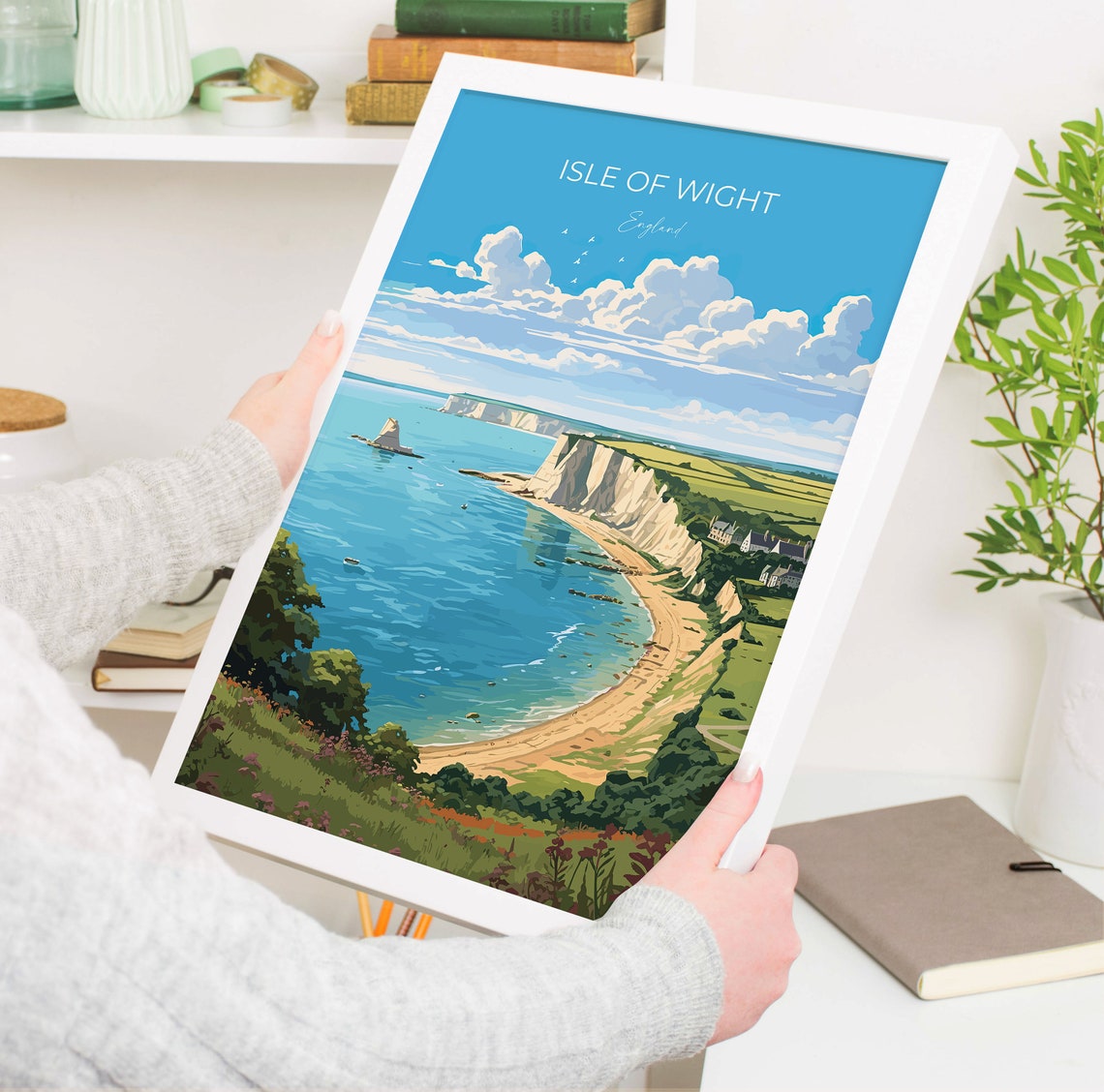 Isle Of Wight Travel Print Wall Art Isle Of Wight Travel Poster English Coastal Art Isle Of Wight Gift Art Lovers Gift - Image 5