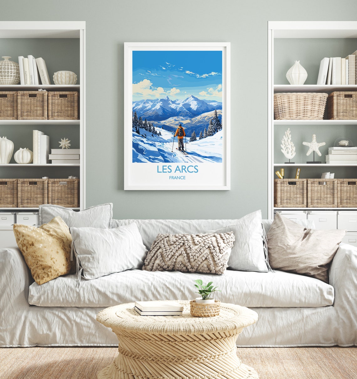 Les Arcs Wall Art Travel Poster Travel Print Of Les Arcs Ski Poster Les Arcs Art Gift France Ski Art Travel Gift - Image 4