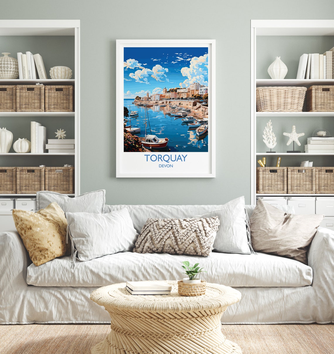 Torquay Devon Fishing Boats Harbor Quay Seaside Travel Poster - Image 4