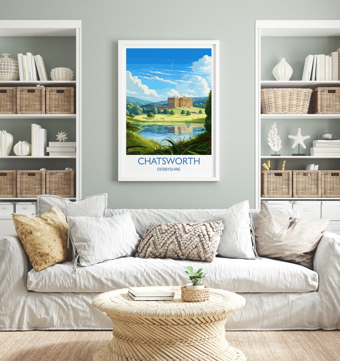 Chatsworth Travel Poster, English Countryside - Image 4