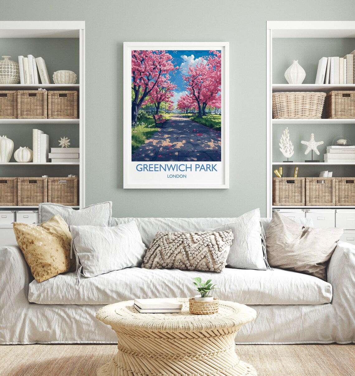 Greenwich Park Travel Poster, Spring Blossom - Image 4