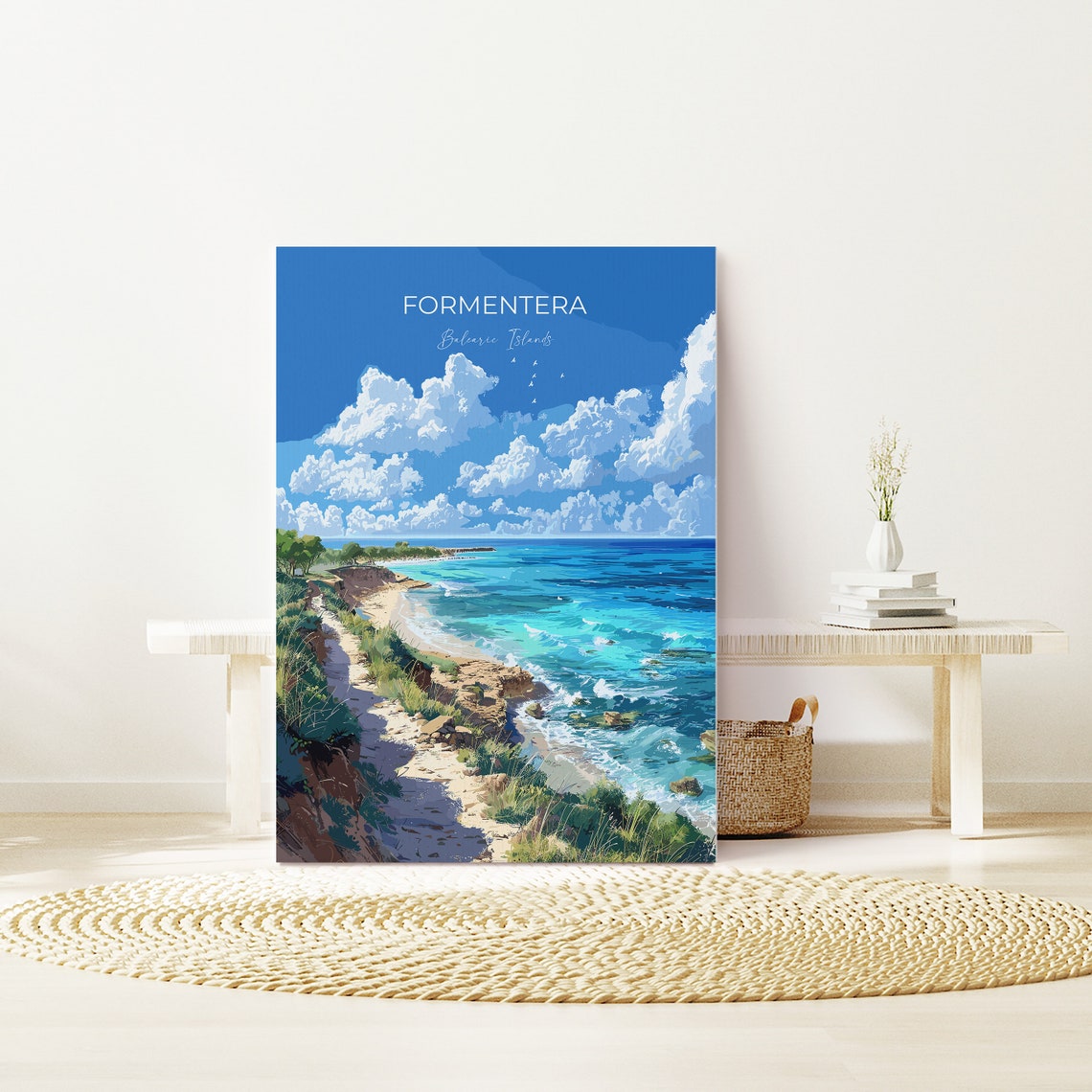 Formentera Balearic Islands Turquoise Beach Coastline Poster - Image 2