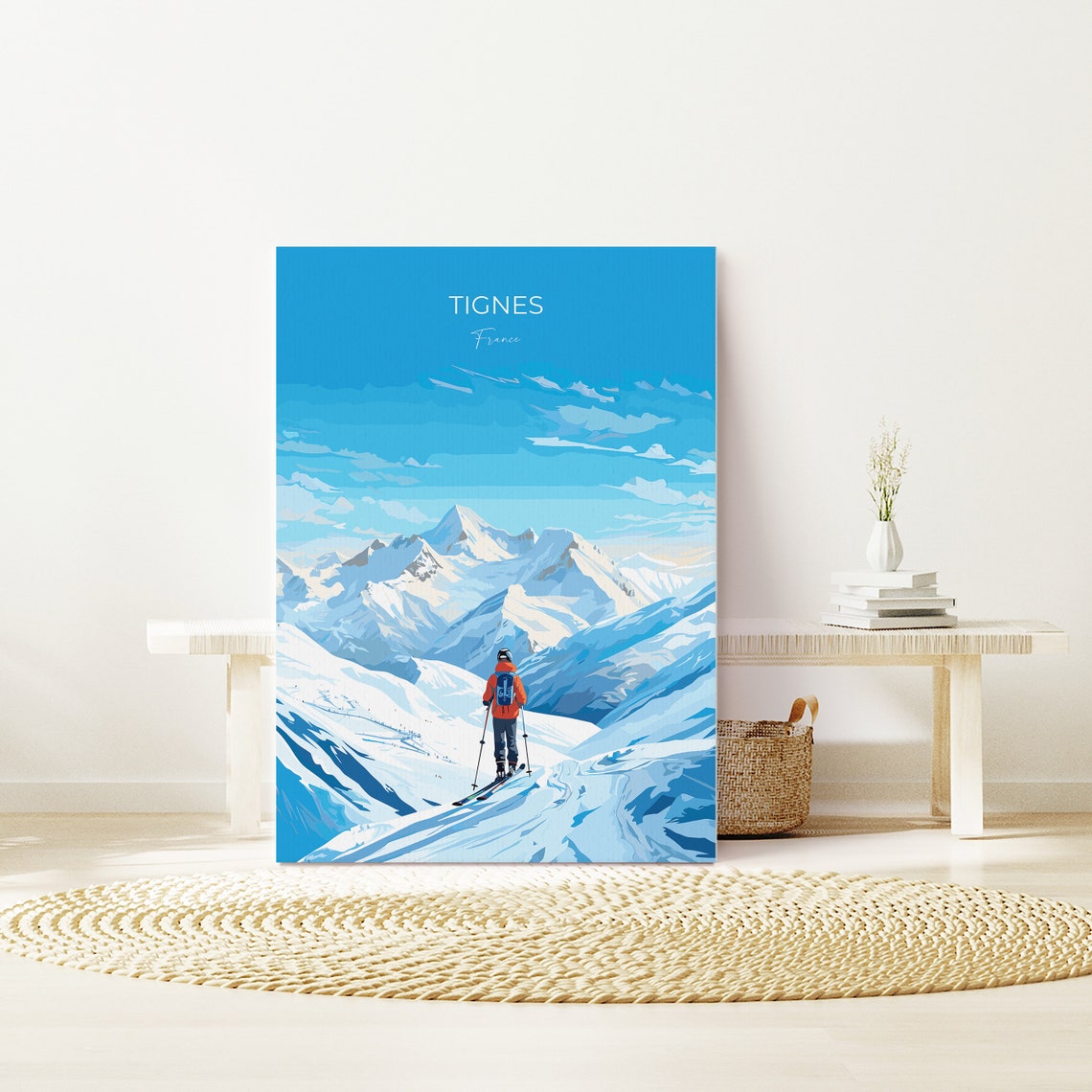 Tignes Wall Art Travel Poster Travel Print Of Tignes Ski Poster Tignes Art Gift France Ski Art Travel Gift - Image 3